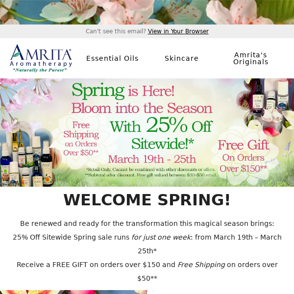 Welcome Spring with 25% off at Amrita! 🌸