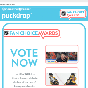 The NHL Fan Choice Awards are back! Vote now