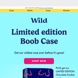 Limited Edition Boob Case and Chocolate Fondue scent selling FAST! ⌛