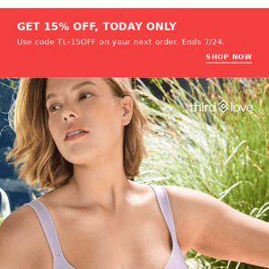 Today only! Extra 15% off the top bras you need now