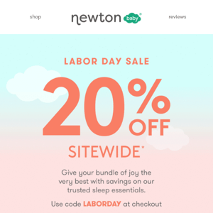 👶 20% OFF SITEWIDE starts NOW 👶