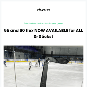 NOW AVAILABLE! Sr custom sticks in 55 and 60 flex! 🏒🥅🚨