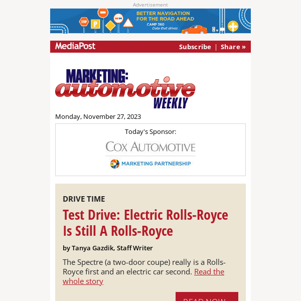 Marketing Automotive Weekly: Test Drive: Electric Rolls-Royce Is Still A Rolls-Royce