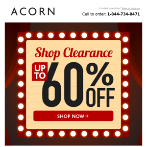 Up to 60% Off! SAVE on Clearance