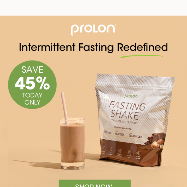 Today Only! Get 45% Off Fasting Shake
