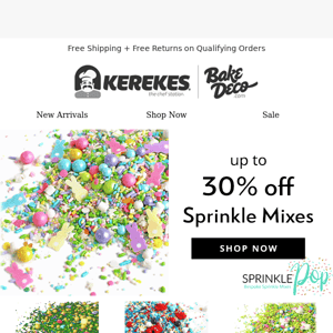 Up to 30% off Sprinkle Pop Mixes! While Supplies Last.