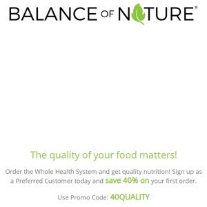 Quality Nutrition is Key to Your Health!