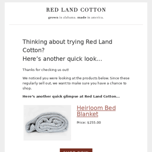Thinking about Red Land Cotton? Here’s another look...
