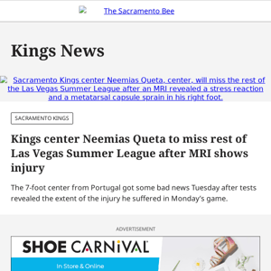 Kings center Neemias Queta to miss rest of Las Vegas Summer League after MRI shows injury