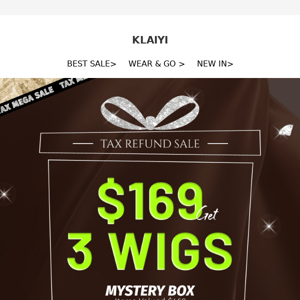 $169 for 3 Glamor Wigs Surprise BOX!