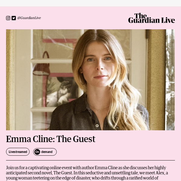 Join The Girls author Emma Cline and Guardian writer Polly Toynbee for two insightful conversations on their latest works