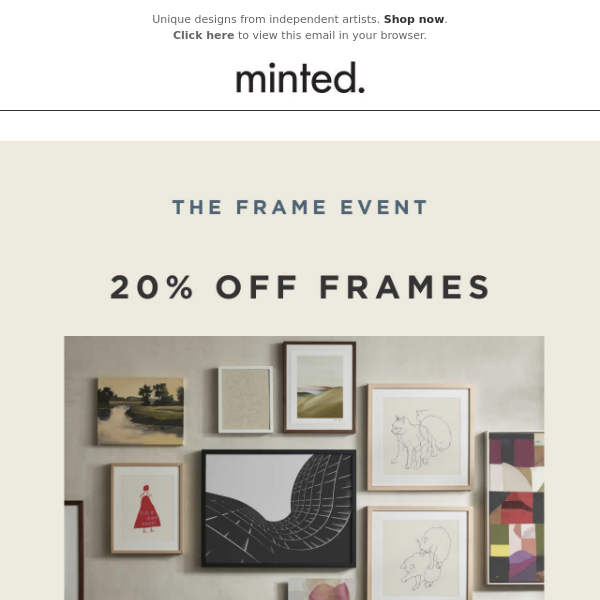 20% off our art print frames