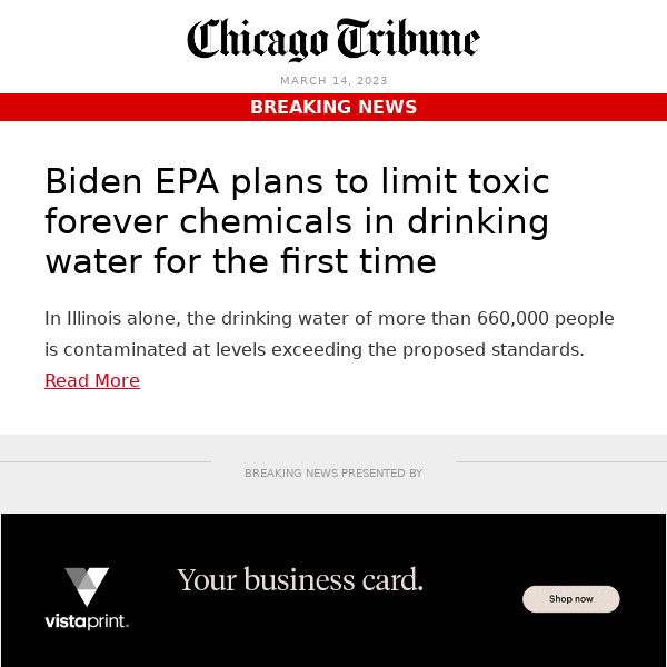 EPA to limit toxic forever chemicals in drinking water for 1st time