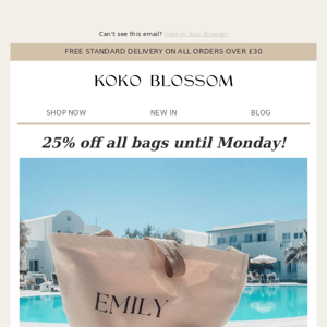 25% off our best selling bags! 🌴☀️