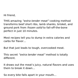 Have you tried this tender meat cooking method?