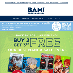 Huge SALE! Buy 2, Get 3rd FREE on Manga - In Store & Online!