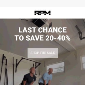 Last chance to save 20-40%