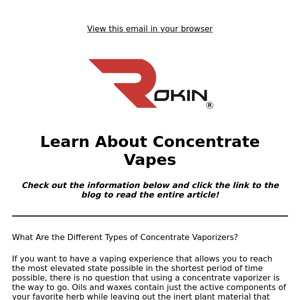 🍯 Learn About Concentrates And The Rokin Stinger!