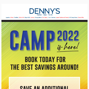 Book Your Camp Today & Save All Year!
