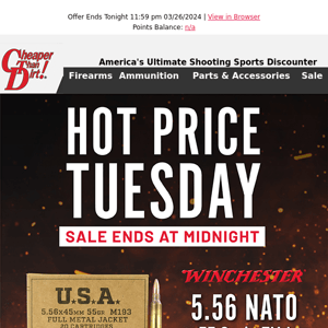 One Day Sale on Winchester 5.56 NATO Ammunition