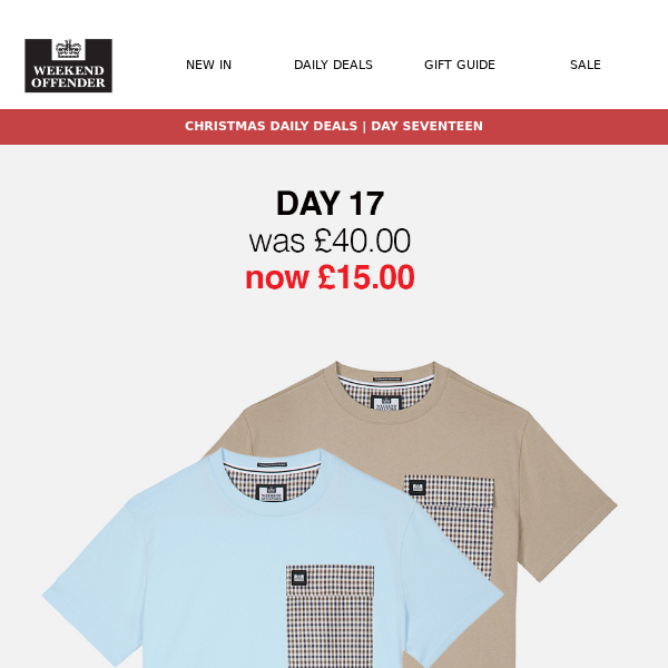 DAY 17: 'GORMAN' T-Shirts £15, down from £40. Only limited stock on these, don't miss out!