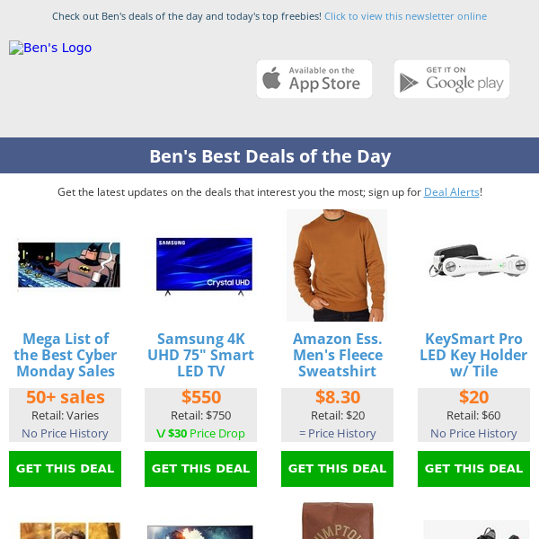 Ben's Best Deals: DJI Drone Giveaway - Best Cyber Monday Sales - $50 Nike Sneakers - $20 KeySmart Pro - $550 Samsung 4K TV (75")