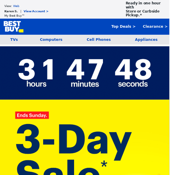 An update from Best Buy! We're treating you to great deals... 💲