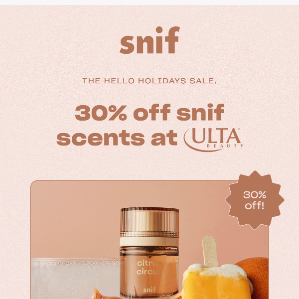 NOW LIVE: 30% off Snif scents at Ulta.com!
