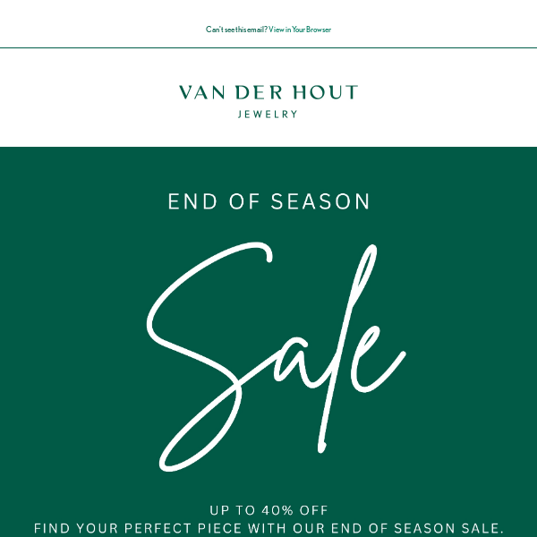 End of Season Sale 🛍️ Up to 40% off