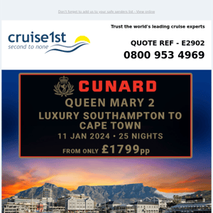 ⚓ Cunard Luxury Cruises