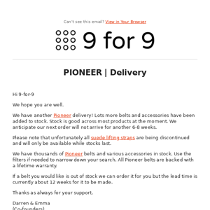 Pioneer | Delivery!