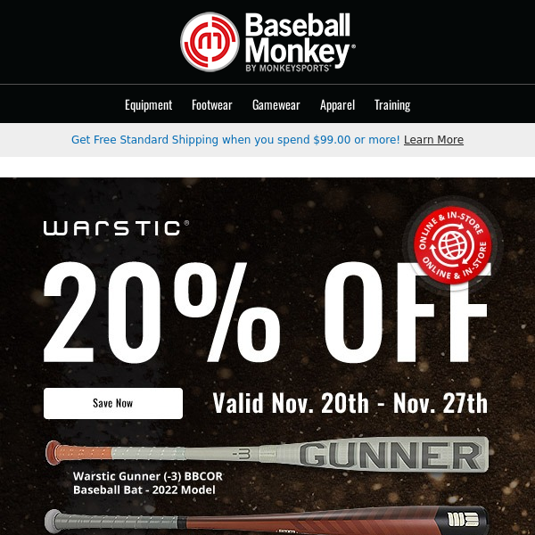 Limited Time: 20% Off Select Warstic Bats