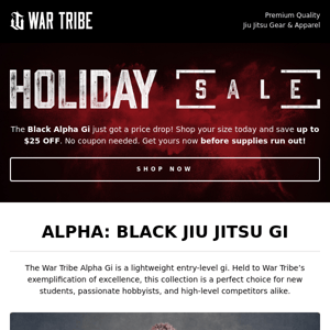 The Alpha Black Gi is On Sale 🚨