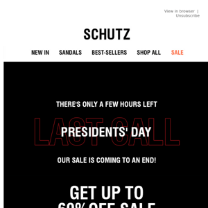 Last Chance: Shop Presidents' Day Sale!