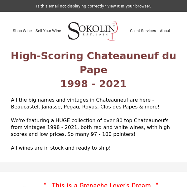 High-Scoring Chateauneuf du Pape: 1998 - 2021