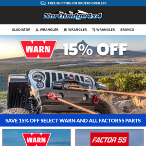 15% off Warn's Best Selling Winches and More!