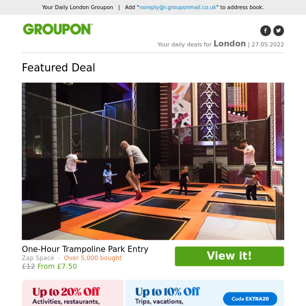 One-Hour Trampoline Park Entry