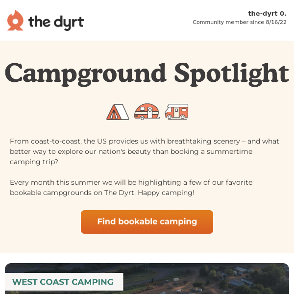 Find bookable camping this Memorial Day Weekend