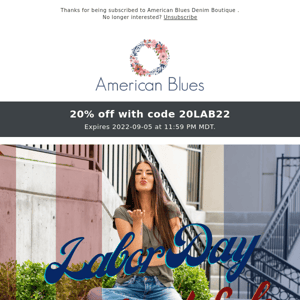 LAST DAY - 20% OFF EVERYTHING