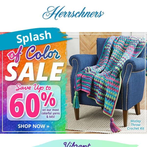 Herrschners Velvet Rainbow Blanket & Pillow Crochet Kit