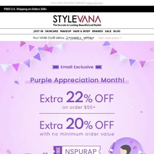 ✨ Grab Your Purple faves with EXTRA 22% OFF ✨