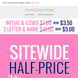 HALF PRICE Monograms Start Now!