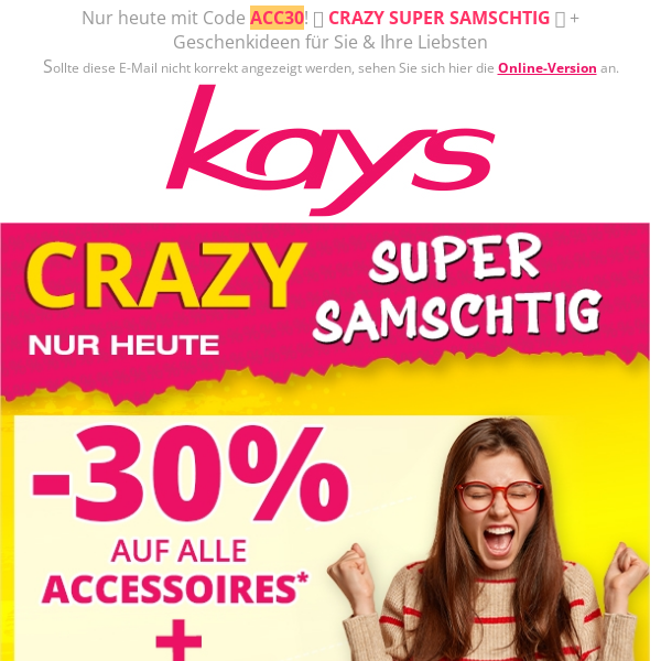 -30% auf ALLE Accessoires ✚ GRATIS Versand 💎