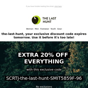 The Last Hunt, use your exclusive discount code before it expires!