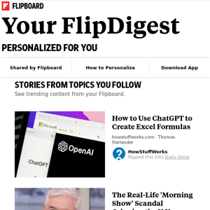 What's new on Flipboard: Stories from Technology, Celebrity News, Health and more