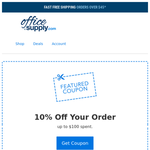 Today's Featured Coupon, 10% Off Your Order!