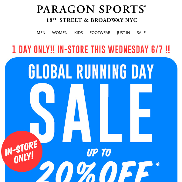 Global Running Day Special Sale! Tomorrow Only!