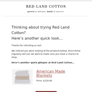 Thinking about Red Land Cotton? Here’s another look...