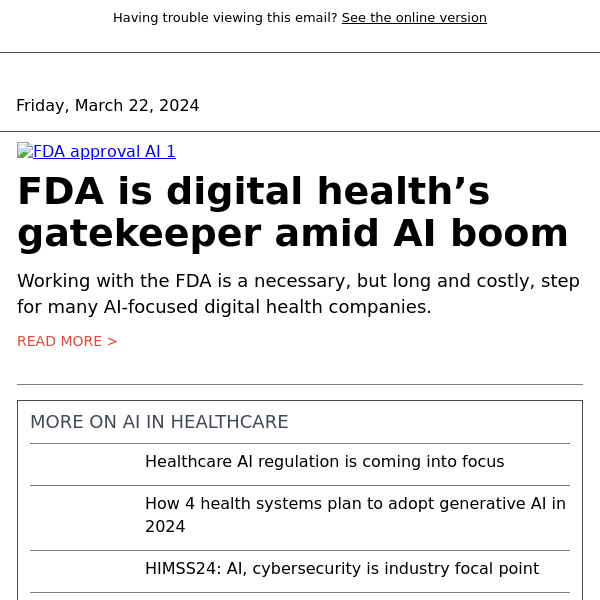 FDA is digital health’s gatekeeper amid AI boom