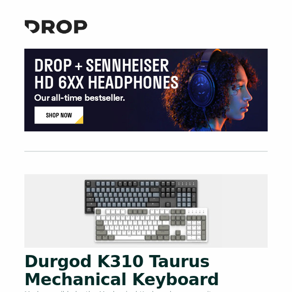 Durgod K310 Taurus Mechanical Keyboard, Drop Signature Series Jasmine Forest Keyboard, Buger & HammerWorks CRP C64 R2 Keycap Set & Desk Mats and more...